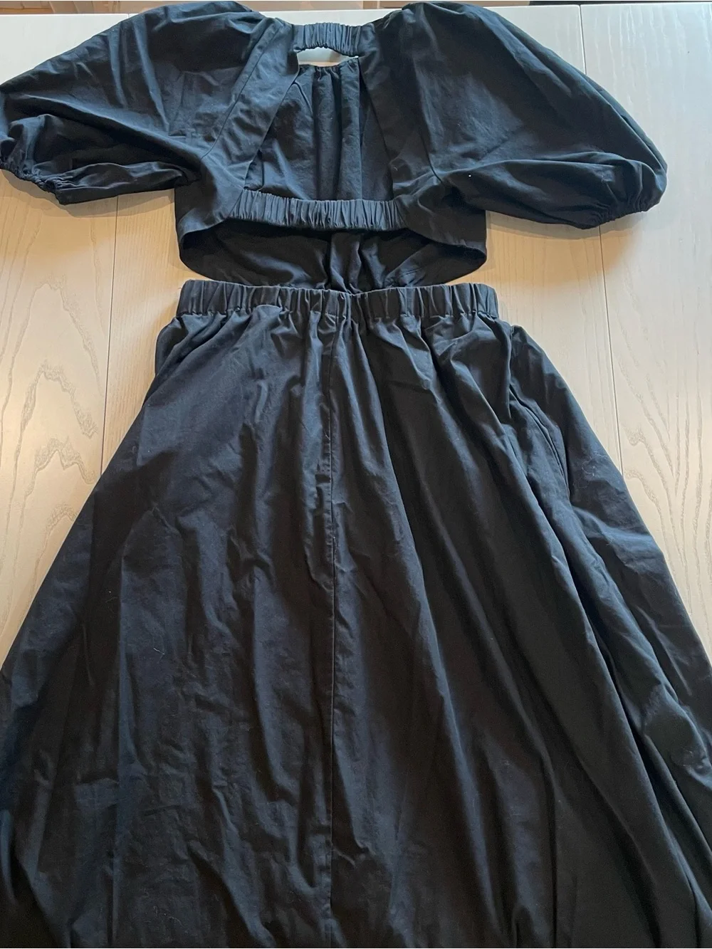 Abercrombie & Fitch High-Neck Open Back Midi Dress (Black) - Size XS